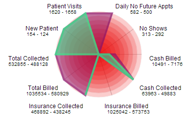 chiropractic practice health monitor AKA a radar chart.